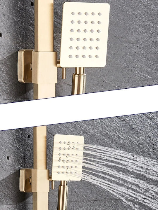 Duschsäule mit Armatur Gold