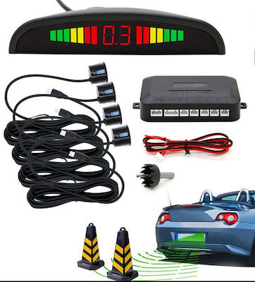 Back Car Parking System with Camera / Screen / Buzzer and 4 Sensors in Black Colour