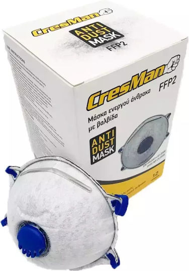 Cresman Protective Mask FFP2 with Valve White 07351 12pcs