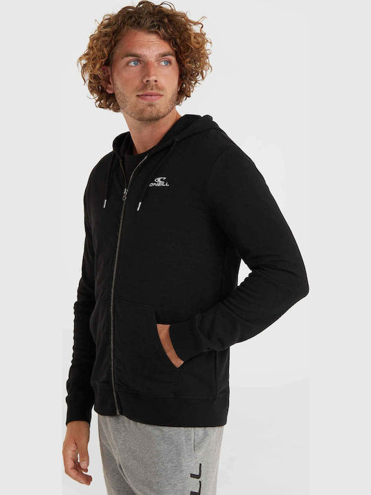 Men's Cardigan with Hood Black