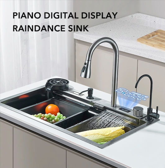 Drop-In Мивка Inox със смесител Ш75xД45см Черен