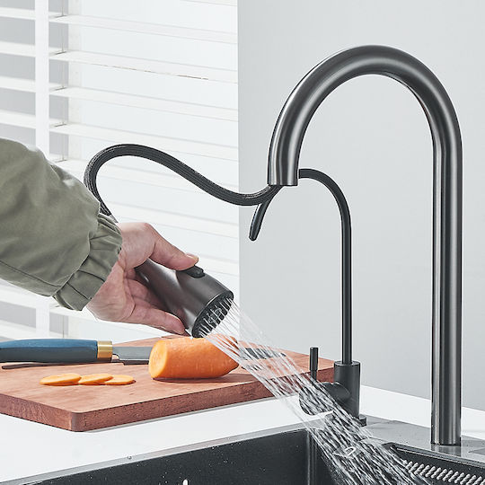Drop-In Chiuvetă Inox cu robinet L75xW45cm Negru