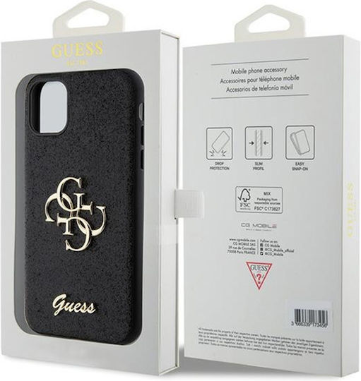 Guess Glitter Script Back Cover Πλαστικό Μαύρο (Apple iPhone 11/XR)