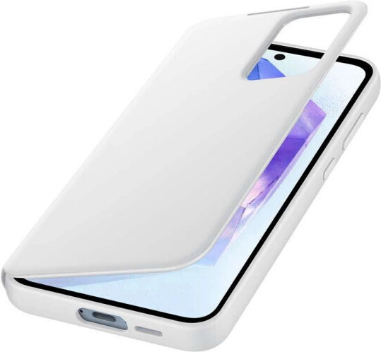 Samsung S View Wallet Cover Synthetic Leather / Plastic White (Galaxy A55)