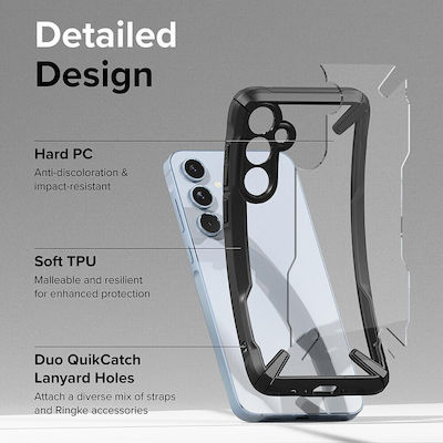 Ringke Fusion X Back Cover Plastic / Silicone Black (Galaxy A35)