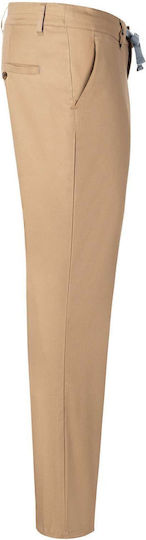 Pantaloni Chef pentru Bărbați cu Elastic în Talie și Șnur Beige Sintetic Chino Modern-stretch