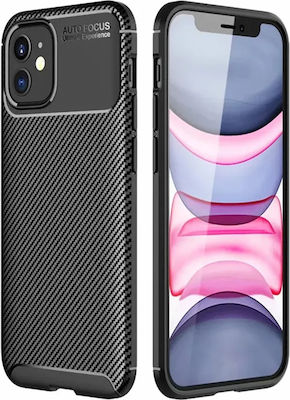 Techsuit Umschlag Rückseite Silikon Schwarz (iPhone 11)