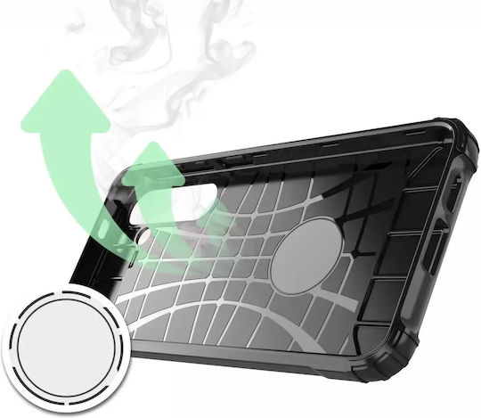 Hurtel Back Cover Σιλικόνης / Πλαστικό Σετ με Τζαμάκι Μαύρο (Samsung S24)