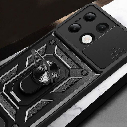 Techsuit Techsuit Camshield Задна корица Пластмаса / Силикон Черен (Redmi Note 13 4G)