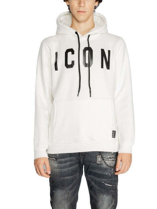 Icon Men's Sweatshirt with Hood and Pockets Burgundy