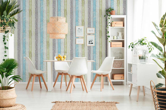 Tapet de Perete 1000x53cm Wood Stone Vinil Bej Lavabil