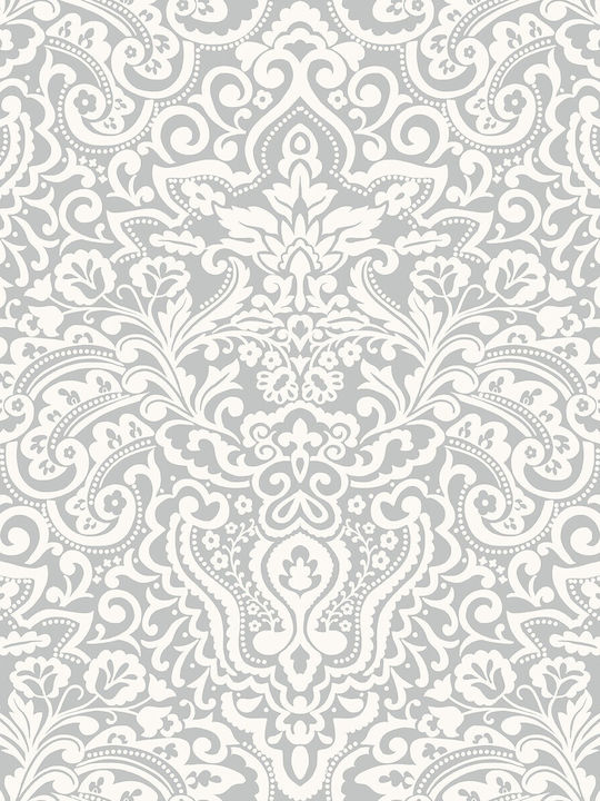 Wallpaper Damaschi Vinyl Silver L1005xW53cm