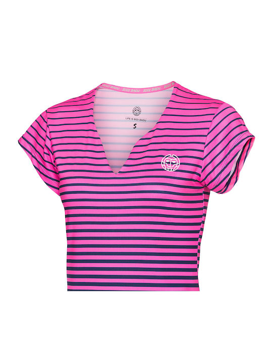 Women's tennis shirt Bidi Badu Bella Tech Neck Pink / Dark Blue