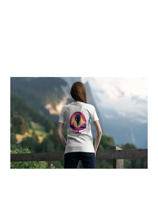 Alien Encounter At Sunset T-shirt Λευκό Βαμβακερό