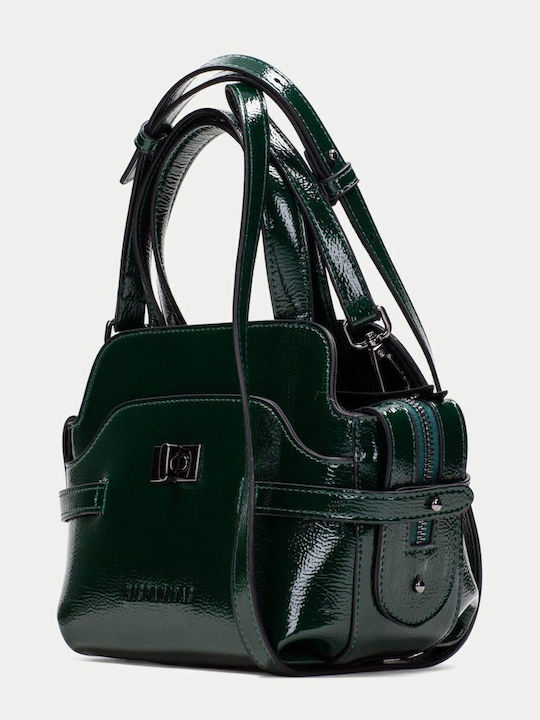 Leder Damentasche Schultertasche Grün