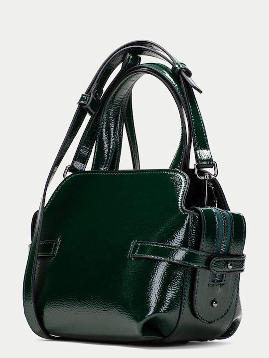 Leder Damentasche Schultertasche Grün