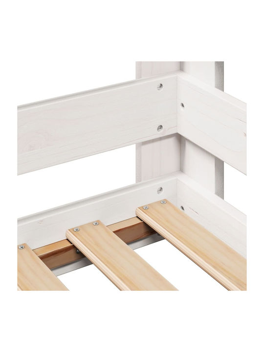 vidaXL Βρεφική Κούνια Λευκή με Στρώμα 70x140cm