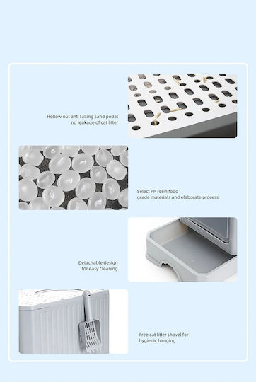 Cat Toilet Closed with Filter and Sieve Yellow L40 x W50 x H40cm