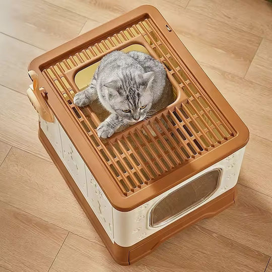Cat Toilet Closed with Sieve Brown L38 x W50 x H39cm