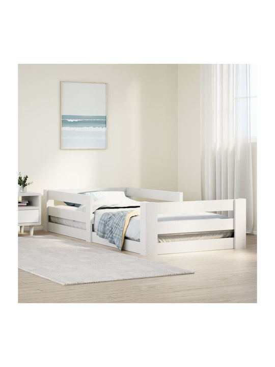 vidaXL Βρεφική Κούνια Λευκή με Στρώμα 70x140cm