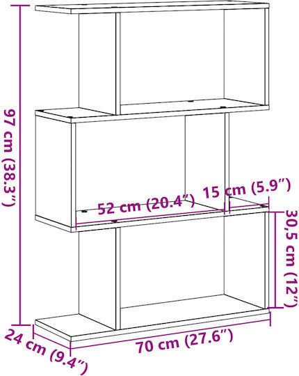 Bibliothek Braun 70x24x97cm