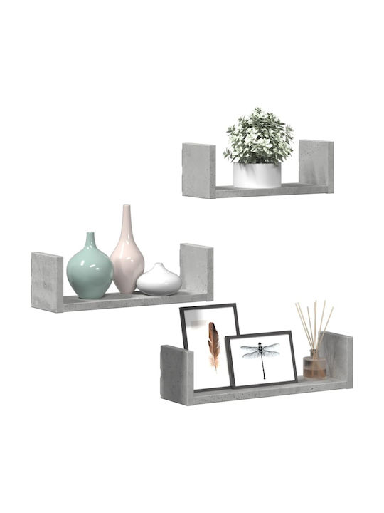 Shelves Wall Γκρι Του Σκυροδέματος 3pcs 40x10x10.5cm