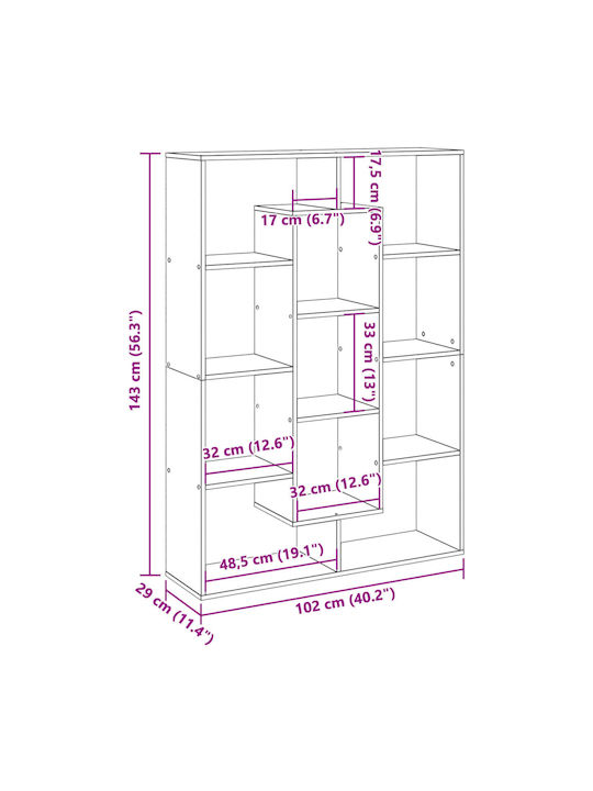 Bibliotecă Sonoma Stejar 102x29x143 cm