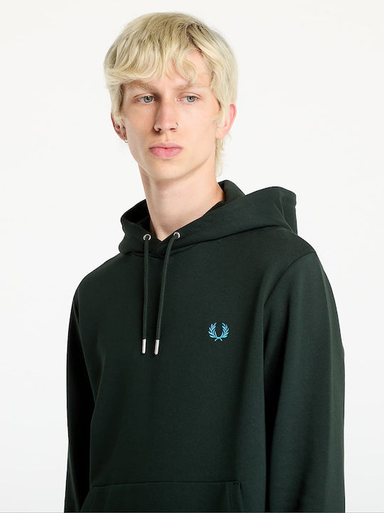 Fred Perry Tipped Hanorac pentru bărbați cu glugă Night Green, Ocean