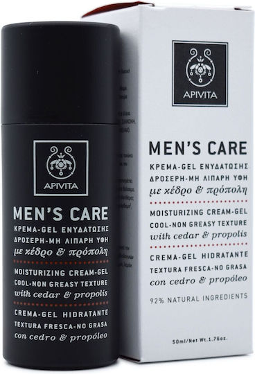 Apivita Men's Care Gel de Față 24h pentru Bărbați pentru Hidratare și Controlul Sebumului cu Aloe Vera 50ml