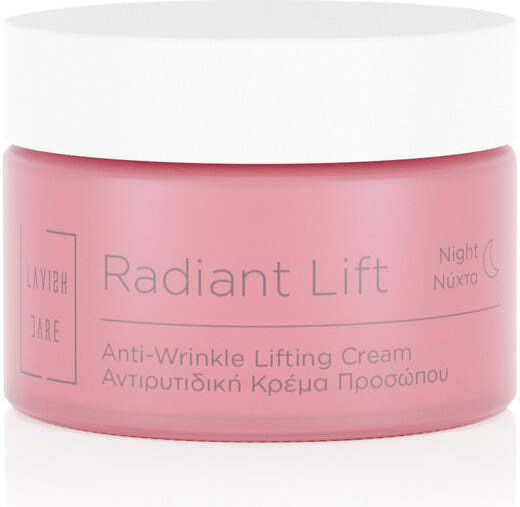 Lavish Care Radiant Lift Богат Нощен Крем за Лице за Против Стареене, Стягане на Кожата и Блясък с Хиалуронова Киселина и Алое Вера 50ml