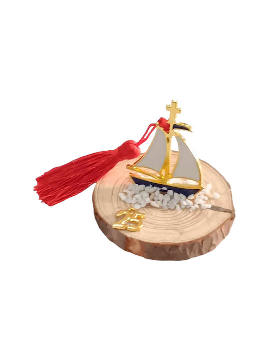 Lucky Charm 2025 Wooden Base Gold Blue Boat Gb1021