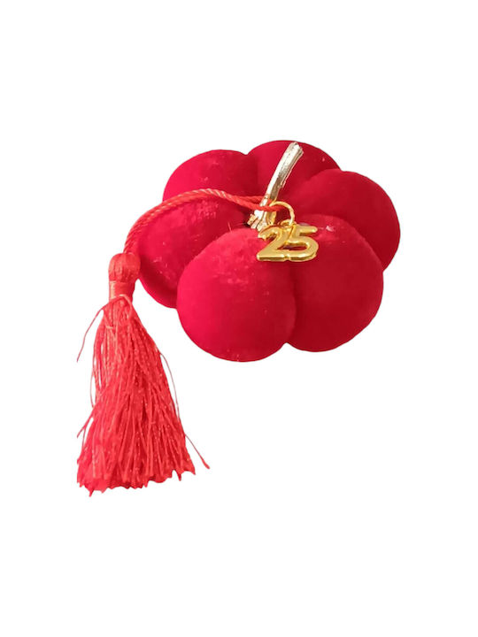 Lucky Charm 2025 Red Pumpkin Tassel Gold 2025 7x7x4cm Gkl1000