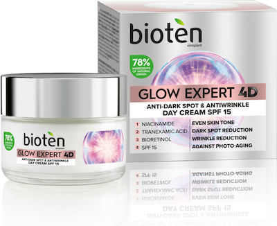 Bioten Glow Expert 4D Αντιγηραντική Κρέμα Προσώπου Ημέρας με SPF15 50ml