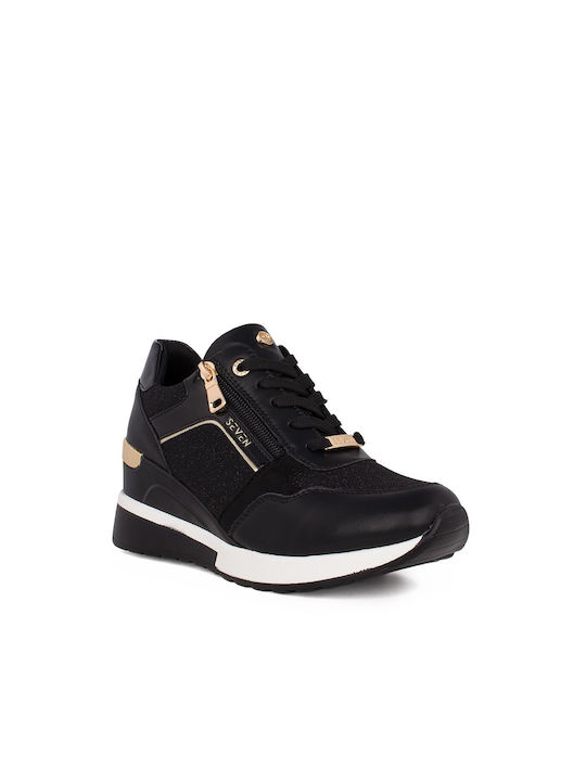 Seven Femei Sneakers Black Glitter