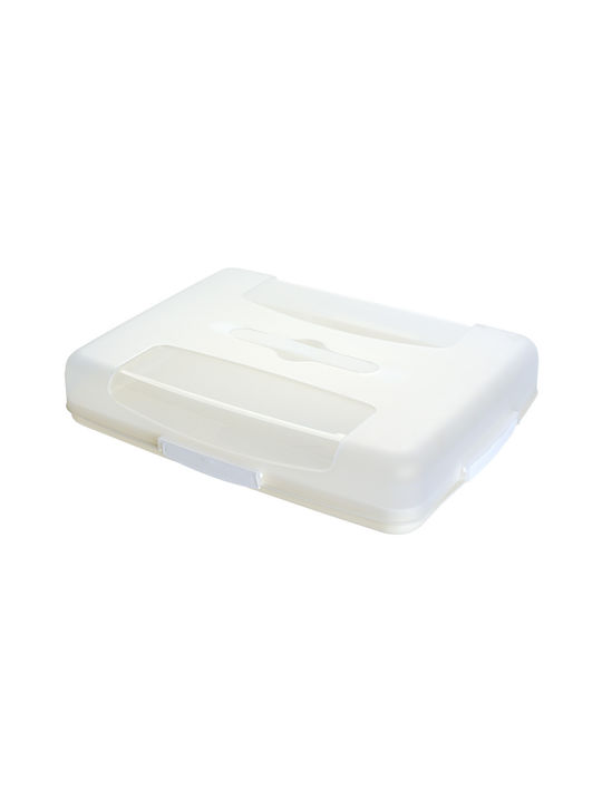 Viosarp Glass Cake Stand with Lid Transparent 44x34x8.5cm