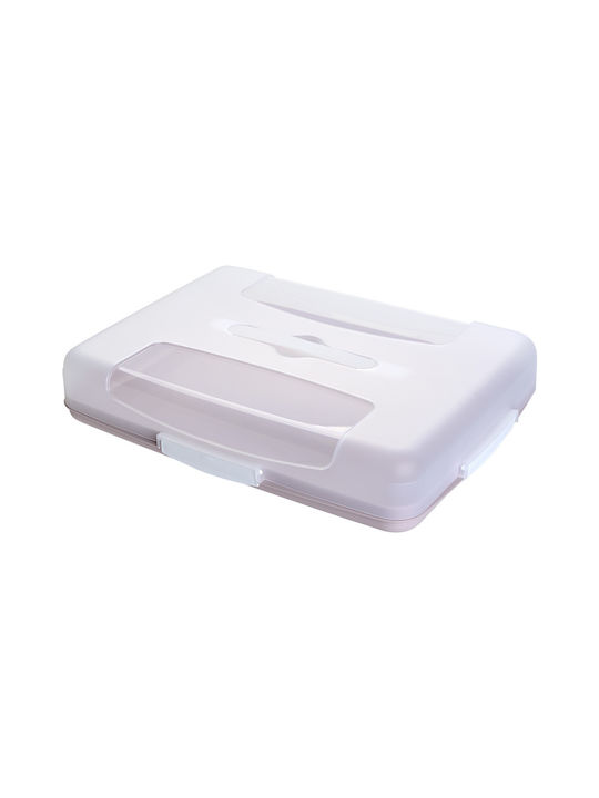 Viosarp Glass Cake Stand with Lid Transparent 44x34x8.5cm
