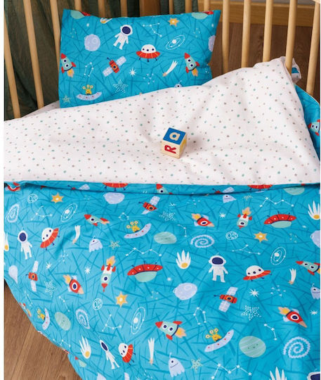 Kentia Comet Baby Sheets Set Crib Cotton Comet Blue 120x170cm 3pcs