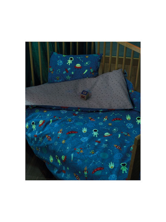 Kentia Comet Baby Sheets Set Crib Cotton Comet Blue 120x170cm 3pcs