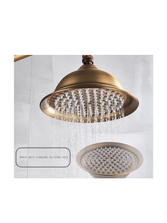 Coloană de duș cu Baterie Bronz