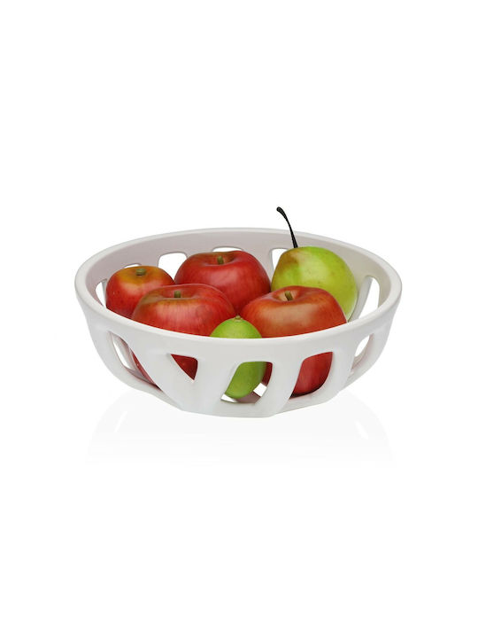 Versa Fruit Bowl Ceramic White 26.4x8.5x26.4cm