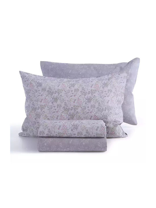 Nef-Nef Homeware Σετ Σεντόνια Μονά 170x270εκ. Odete 036255 Grey 3τμχ