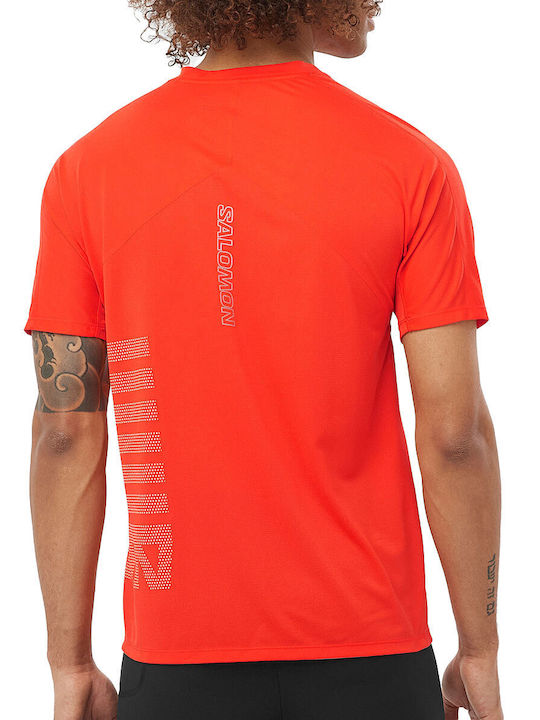 Salomon Sense Aero Herren Sport T-Shirt Kurzarm Orange