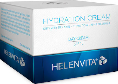 Helenvita Hydration Ενυδατική Κρέμα Προσώπου Ημέρας με SPF15 για Ξηρές Επιδερμίδες με Υαλουρονικό Οξύ 50ml