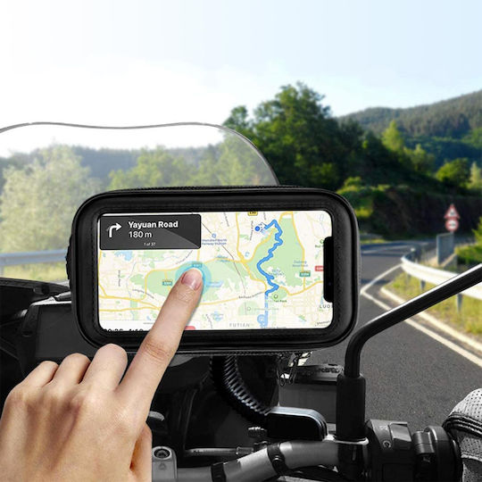 Waterproof Rearview Mirror Holder Motorcycle Scooter Black