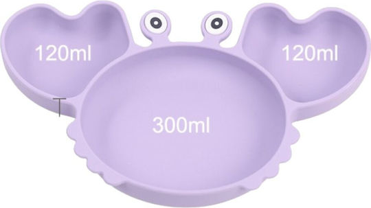 Queen Mother Baby Food Plate Crab made of Silicone Turquoise