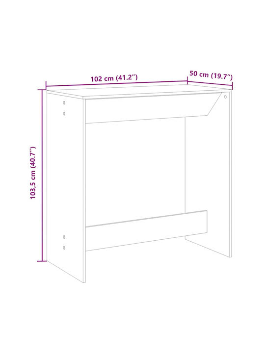 Table Bar Wooden Smoky Oak 102x50x103.5cm