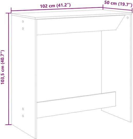 Τραπέζι Μπαρ Ξύλινο Καφέ 102x50x103.5εκ.
