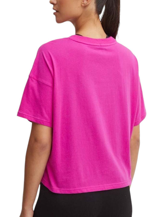 DKNY Logo Women's Athletic Blouse Short Sleeve Orchid Glow