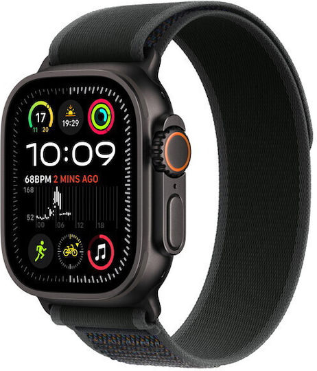 Apple Watch Ultra 2 Titanium 49mm Waterproof with eSIM and Heart Rate Monitor (Black Titanium Case with Black Trail Loop - M/L)