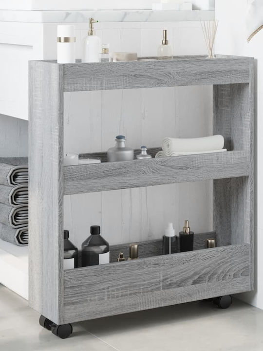 vidaXL 3 Επιπέδων Kitchen Trolley Wooden in Gray Color 60x18x70cm